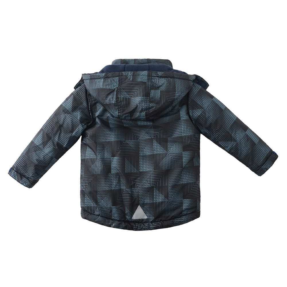 Boys Hooded Jacket Winter Warm Windproof Fleece Lined Puffer Outerwear Dark Blue 